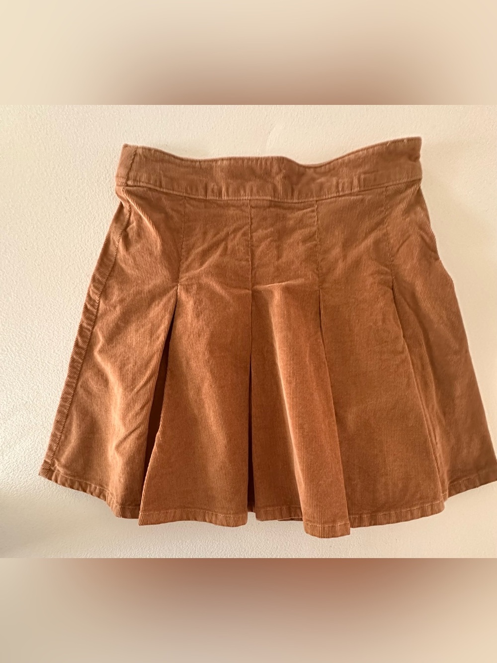 Hollister Rust-Toned Corduroy Pleated Skater Skirt